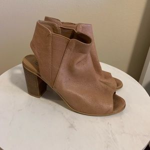 Tan Steve Madden Peep Toe Booties